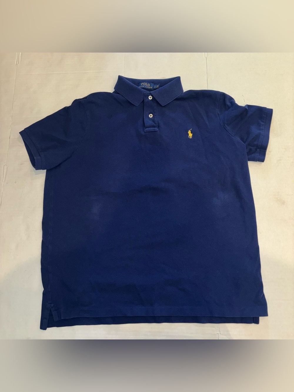 Polo by Ralph Lauren Navy Short-Sleeve Polo with Yellow Pony